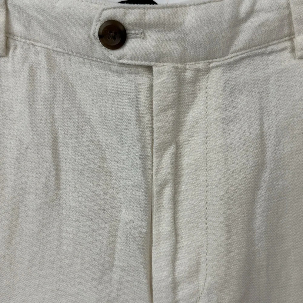 Banana Republic Shorts Mens 36 White Linen Blend Camp Resort Travel Vacation NEW